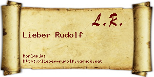 Lieber Rudolf névjegykártya